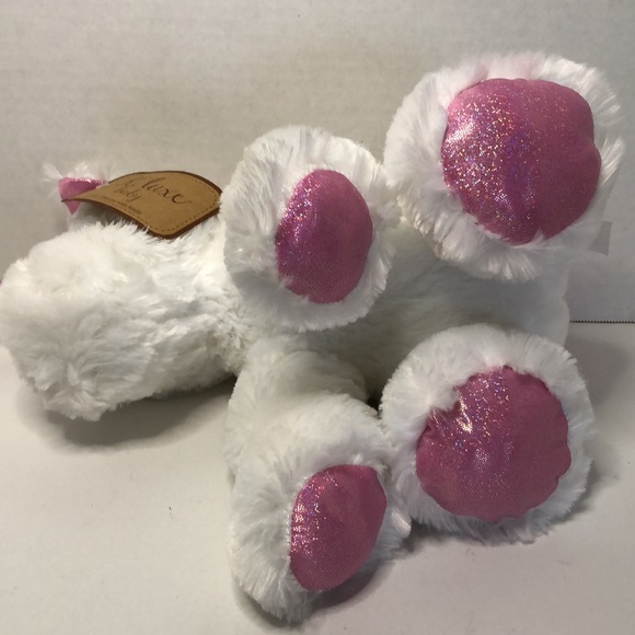 KellyToy 11 inch Unicorn with Rattle White Pink Sparkle Stuffed Animal Plush - Picture 4 of 7